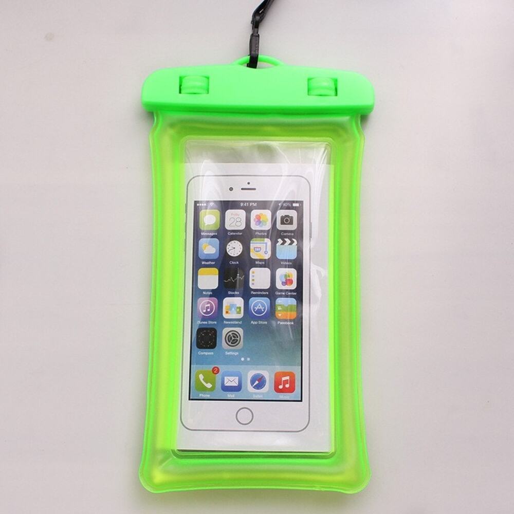 Mobile Phone Dry Bag Touch Screen Pouch, Transparent Floating Waterproof ~Green